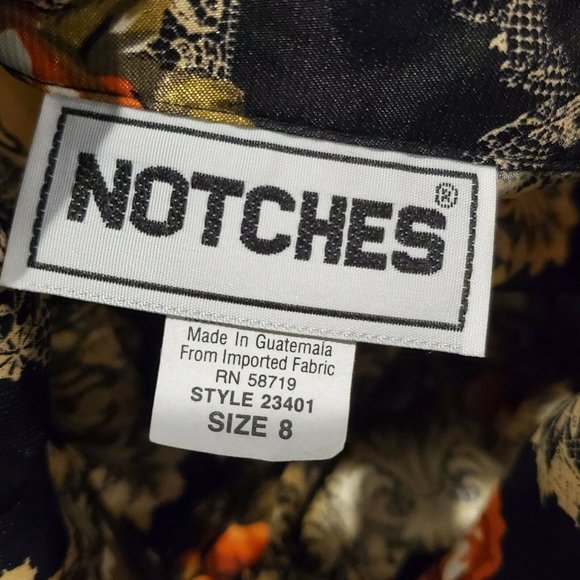 Vintage‎ 80s Floral Satin Secretary Blouse Longsleeve Black Buttonup Sz S/M - Picture 7 of 8